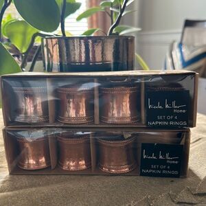 Nicole Miller Set of 4 Rose Gold Napkin Rings